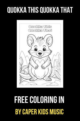 A link to a free coloring page of a cute quokka 