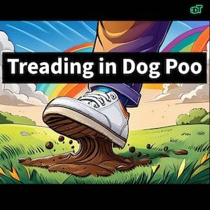A white shoe treading in dog poo for the children's song Treading in Dog Poo is a Rainbow of Regret